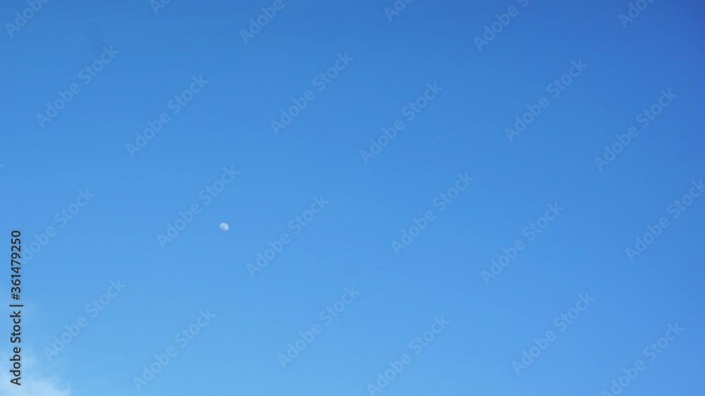 White cloud is chasing moon in sky: time lapse White cloud is chasing moon in sky: time lapse