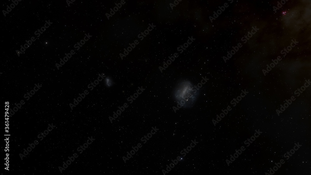 Fototapeta premium Universe filled with stars. Cosmic landscape, beautiful science fiction wallpaper with endless deep space. 3D render