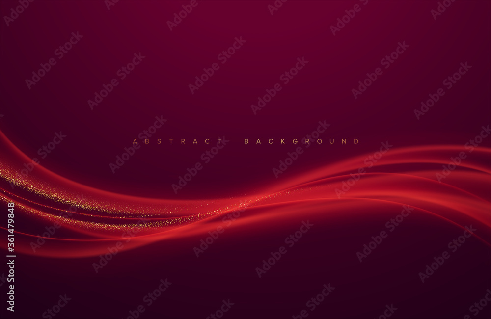 Abstract shiny color red wave design element with on dark background. Vector illustration Abstract shiny color red wave design element with on dark background. Vector illustration
