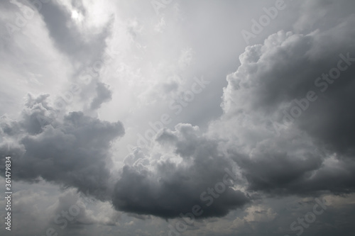 The nature of the sky with clouds On a rainy day From thunderstorms