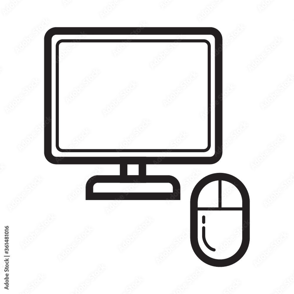 Monitor with computer mouse Monitor with computer mouse