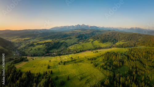 village Osturna under the mountains in a picturesque region