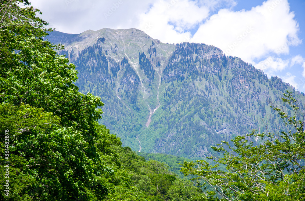 mountain landscape with blue sky mountain landscape with blue sky
