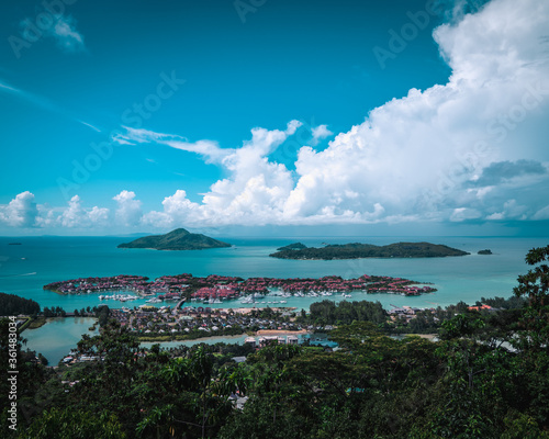 tropical beach with clouds