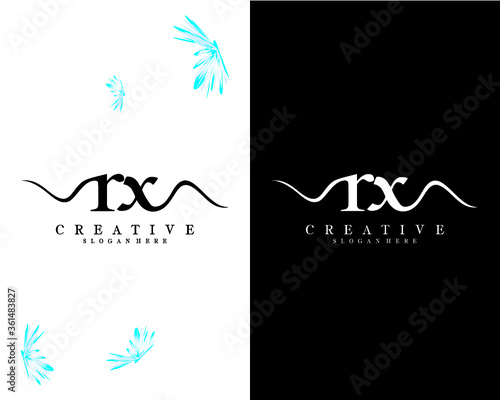 creative handwriting letter rx, xr logo design template vector