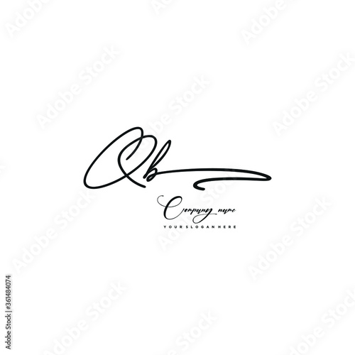 QB initials signature logo. Handwriting logo vector templates. Hand drawn Calligraphy lettering Vector illustration. 