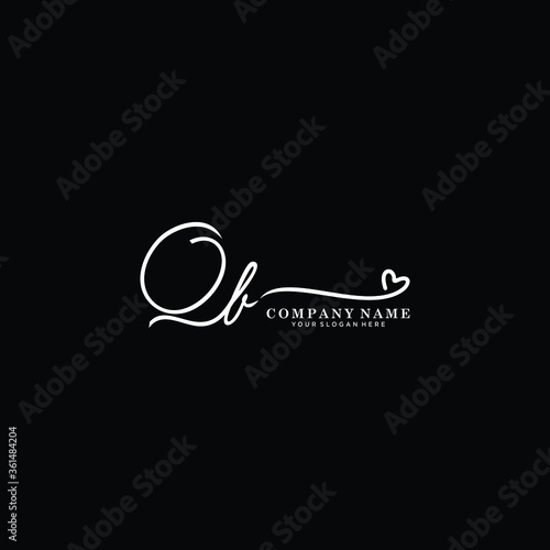 QB initials signature logo. Handwriting logo vector templates. Hand drawn Calligraphy lettering Vector illustration.
