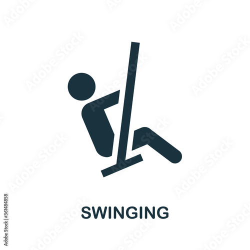 Swinging icon. Simple element from amusement park collection. Creative Swinging icon for web design, templates, infographics and more