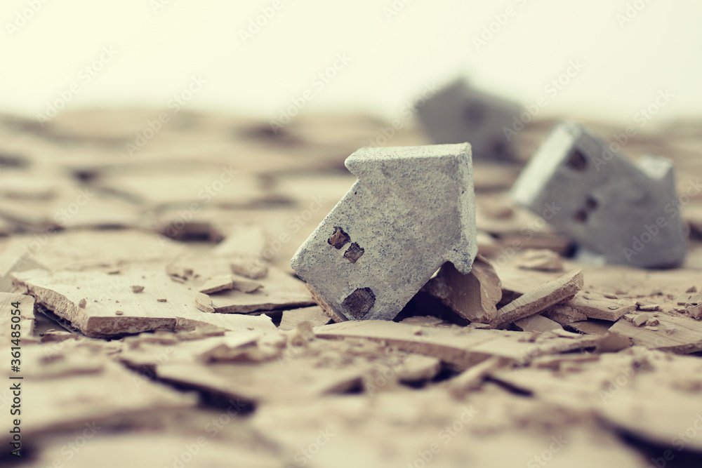 Naklejka premium 災害と家屋の倒壊