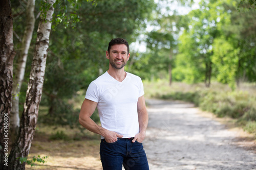 young man in the forest
