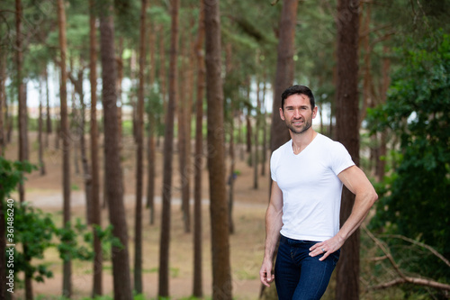 young man in the forest