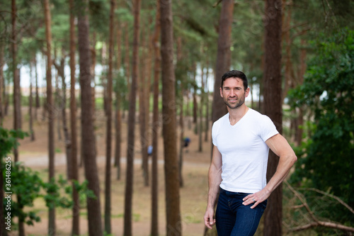 young man in the forest
