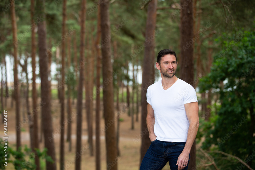 young man in the forest young man in the forest