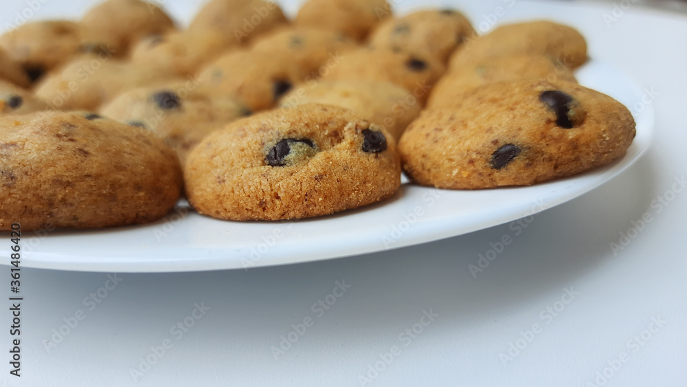 Homemade chocolate chip cookies. Isolated in white background. Homemade chocolate chip cookies. Isolated in white background.
