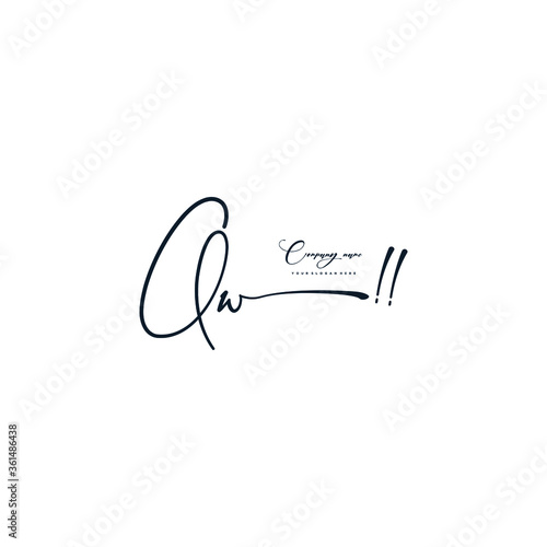 QW initials signature logo. Handwriting logo vector templates. Hand drawn Calligraphy lettering Vector illustration. 
