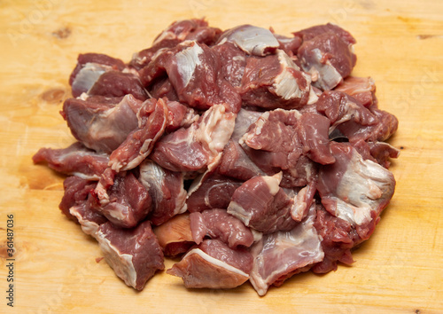 fresh lamb on a wooden background
