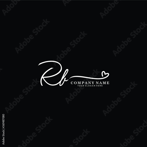 RB initials signature logo. Handwriting logo vector templates. Hand drawn Calligraphy lettering Vector illustration. 