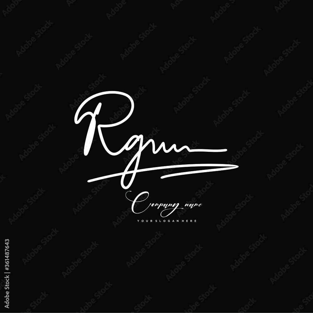 RG initials signature logo. Handwriting logo vector templates. Hand drawn Calligraphy lettering Vector illustration.
