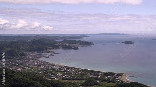 Boso Peninsula And Coastal Mountains In Chiba Prefecture, Japan AT daytime.  -static shot photo