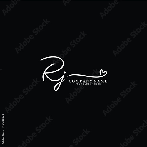 RJ initials signature logo. Handwriting logo vector templates. Hand drawn Calligraphy lettering Vector illustration. 