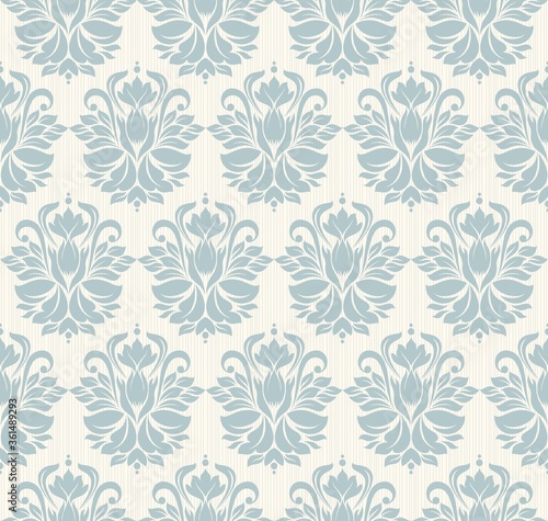 Seamless damask wallpaper. Seamless vintage pattern in Victorian style . Hand drawn floral pattern. Vector illustration  