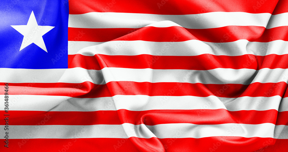 Liberia flag texture crumpled up