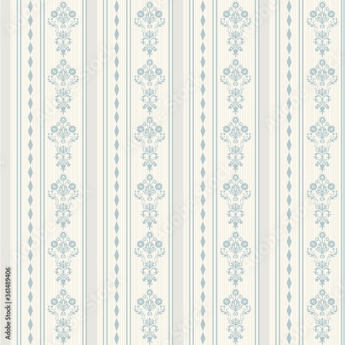 Seamless damask wallpaper. Seamless vintage pattern in Victorian style . Hand drawn floral pattern. Vector illustration	

