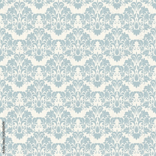 Seamless damask wallpaper. Seamless vintage pattern in Victorian style . Hand drawn floral pattern. Vector illustration  