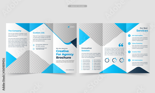 Corporate Business Brochure Template in Tri-Fold Vector. Corporate Brochure Design with Editable.