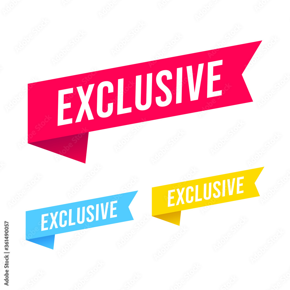 Banner ribbon exclusive set. Vector illustration. Banner ribbon exclusive set. Vector illustration.