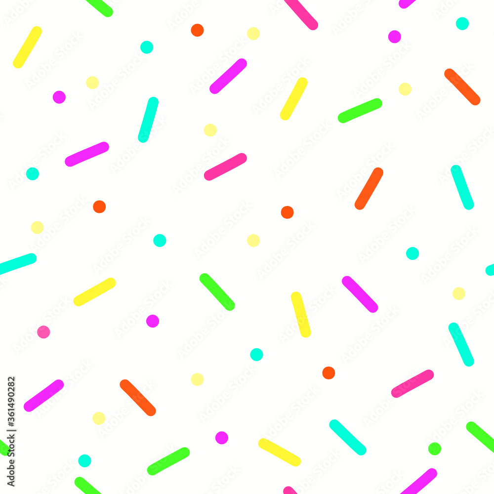 colorful confetti seamless pattern on white background. colorful confetti seamless pattern on white background.