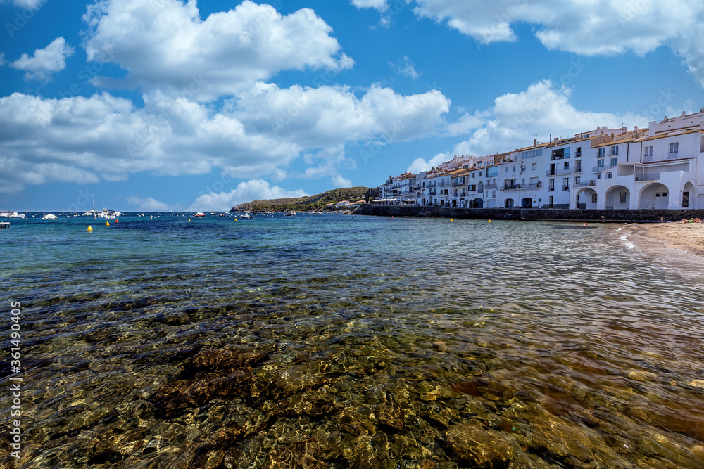 Naklejka premium Detail of beautiful small town Cadaques in Costa Brava in Catalonia of Spain