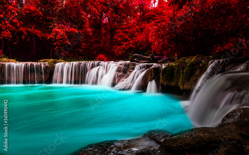 waterfall in autumn
