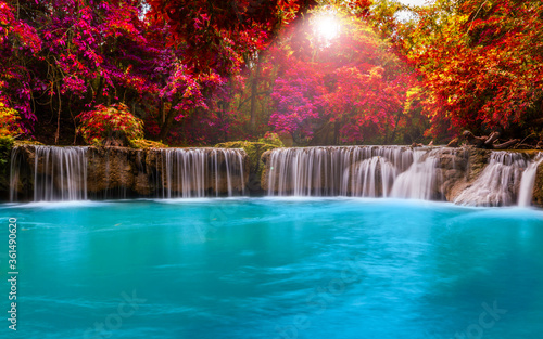 waterfall in autumn