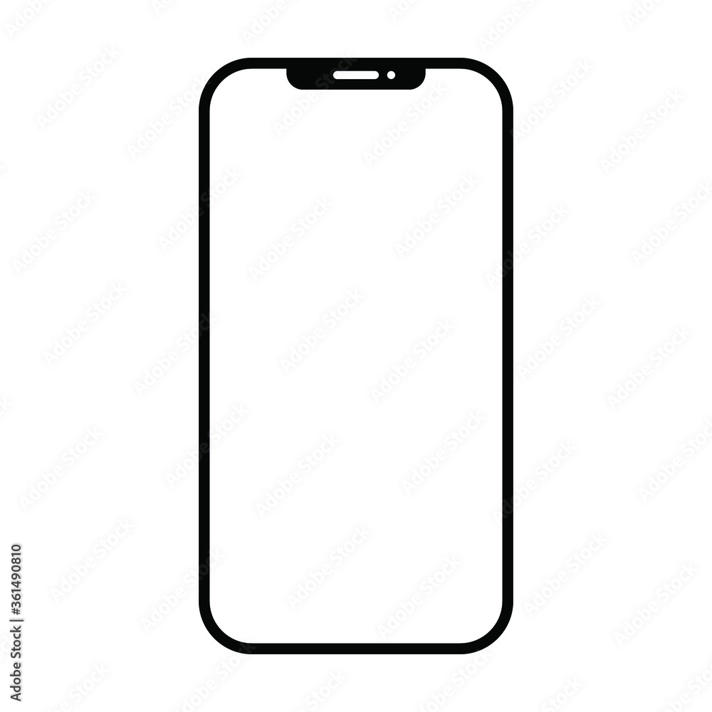 Smartphone icon on white background. Flat icon mobile phone, handphone. Vector illustration. Smartphone icon on white background. Flat icon mobile phone, handphone. Vector illustration.