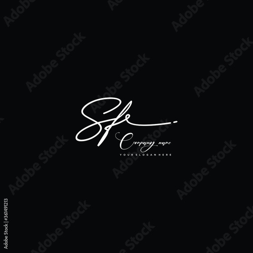 SF initials signature logo. Handwriting logo vector templates. Hand drawn Calligraphy lettering Vector illustration.

