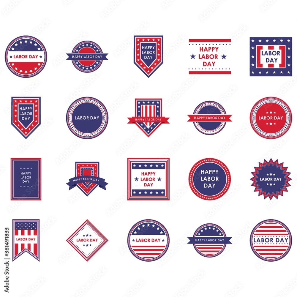 Naklejka premium US labor day labels