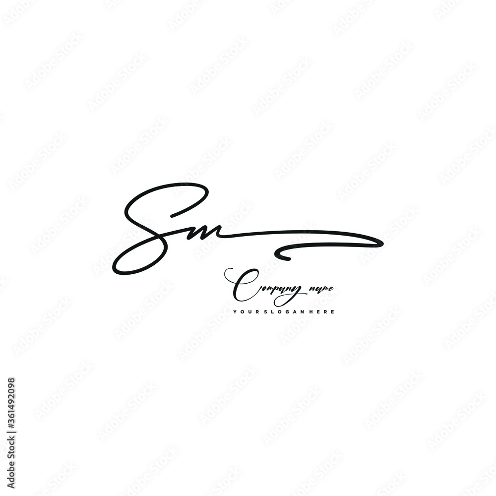 SM initials signature logo. Handwriting logo vector templates. Hand ...