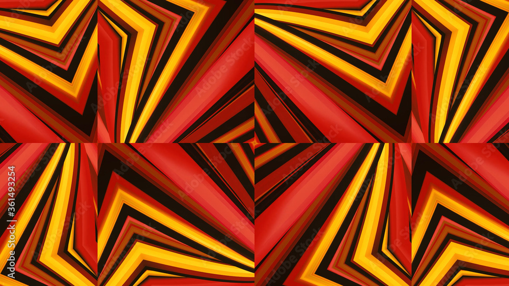 Designer kaleidoscope background with beautiful elements. New trends.