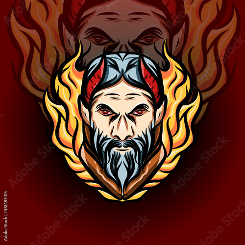 King zeus head vector design