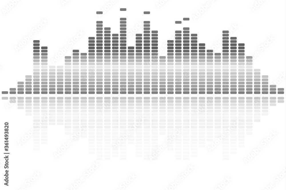 Fototapeta premium 踊るイコライザー音響機材の波長ディスプレイ Sound wave equalizer music background image