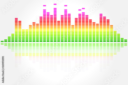 踊るイコライザー音響機材の波長ディスプレイ Sound wave equalizer music background image