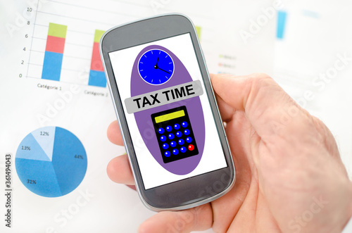 Tax time concept on a smartphone