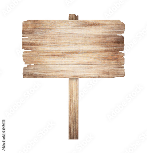 Fototapeta Naklejka Na Ścianę i Meble -  Wooden sign isolated on a white background. Old wood planks. 3D illustration