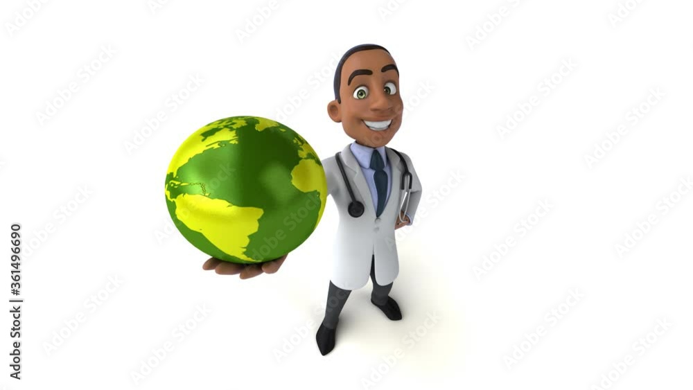 Fun 3D cartoon black doctor Fun 3D cartoon black doctor