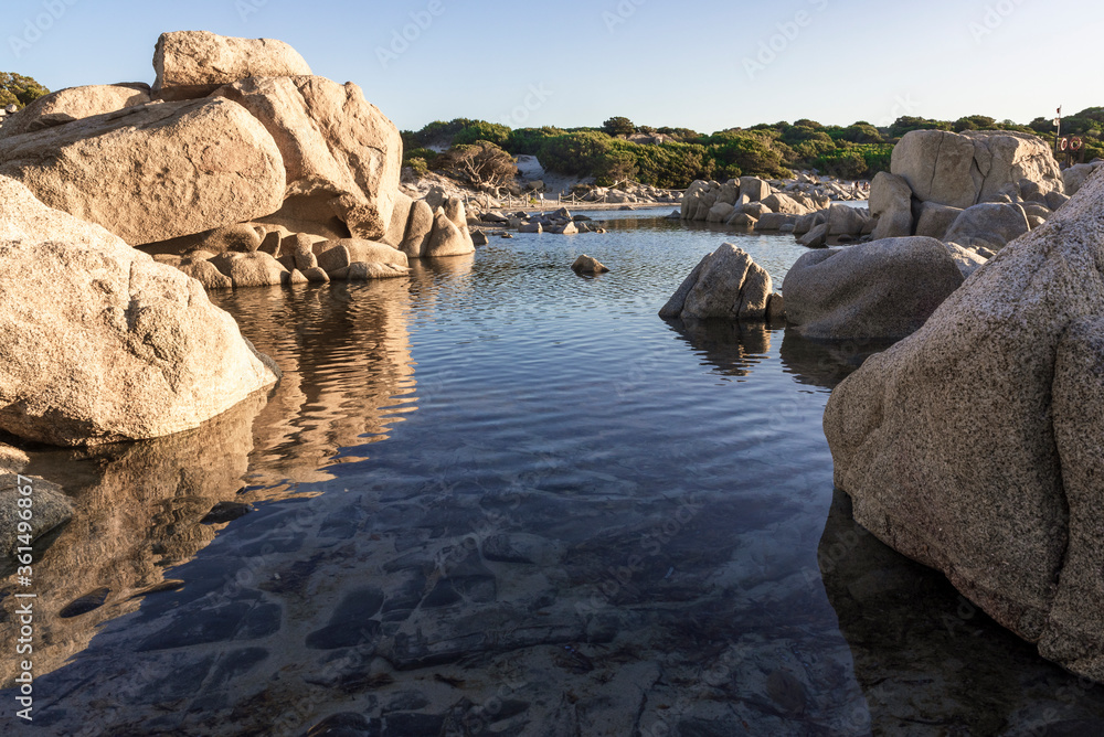 landscape with stones at the seaside of southern Sardinia