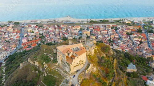 Roccella Jonica, città in Calabria, vista aerea. photo