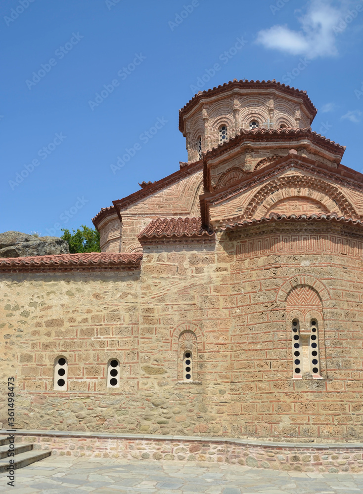 Grand Meteora Monastery, Meteora, Greece, Summer 2019. Theomitoros Monastery Church made around 1340 AD, organized the first systematic monastic community and erected Theomitoros Church
