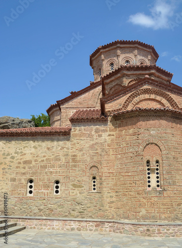 Grand Meteora Monastery, Meteora, Greece, Summer 2019. Theomitoros Monastery Church made around 1340 AD, organized the first systematic monastic community and erected Theomitoros Church