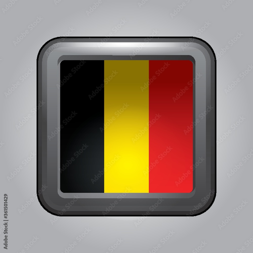 Fototapeta premium Button with belgium flag